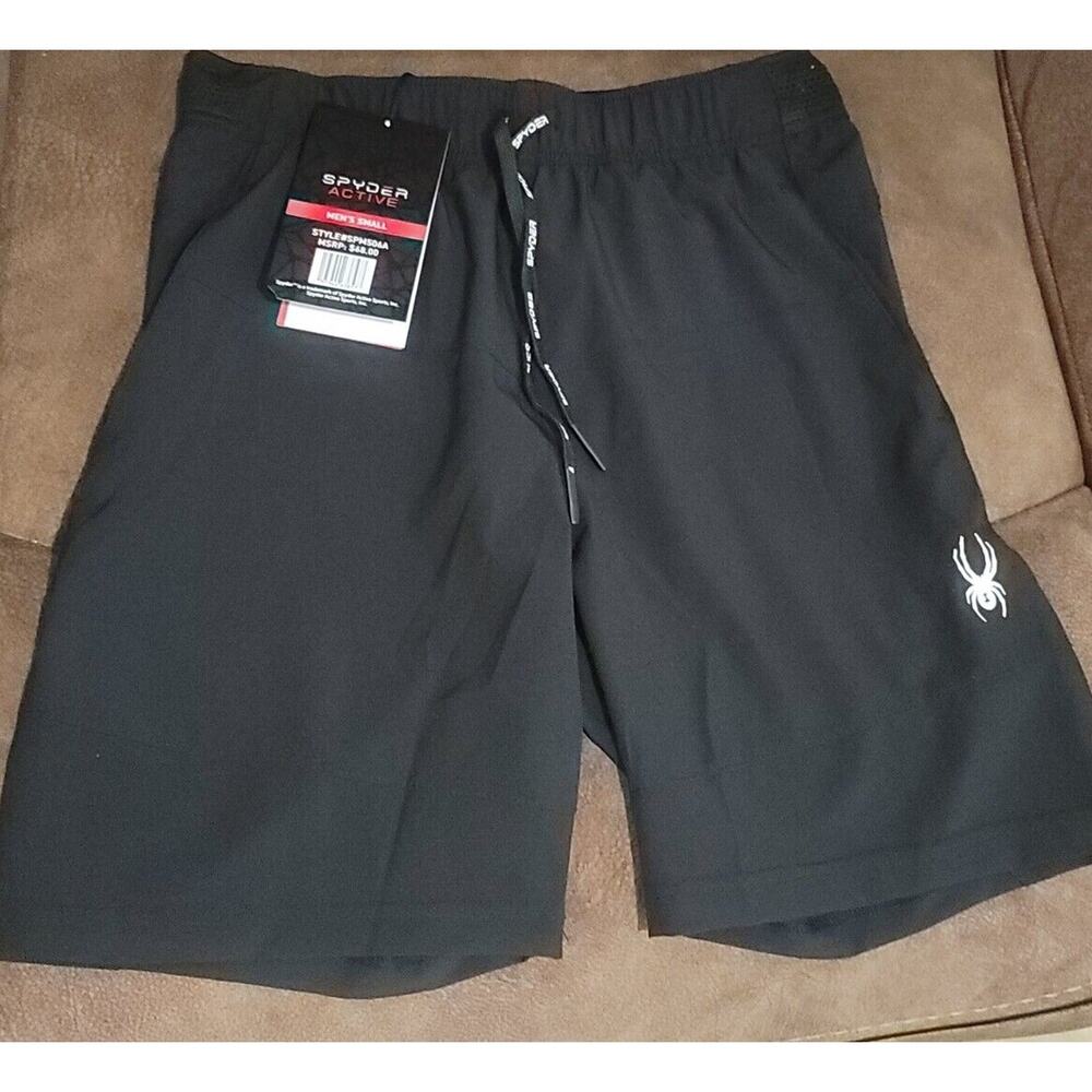 Spyder Men's Athletic Active Sports Shorts, Black, SIZE S